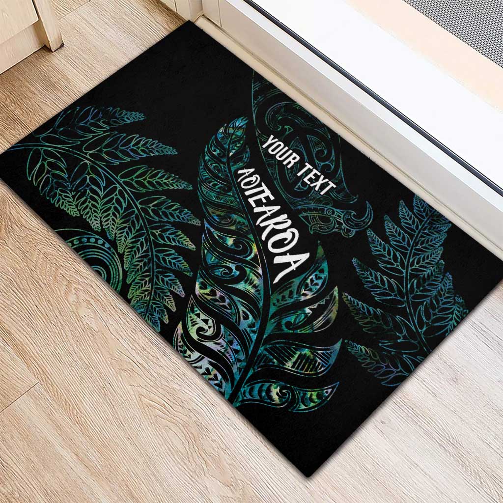 Aotearoa Personalized Lawn Bowls Maori Rubber Doormat New Zealand Paua Shell Tribal Silver Fern - Aussie Hoodie