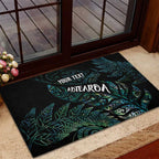 Aotearoa Personalized Lawn Bowls Maori Rubber Doormat New Zealand Paua Shell Tribal Silver Fern - Aussie Hoodie