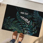 Aotearoa Personalized Lawn Bowls Maori Rubber Doormat New Zealand Paua Shell Tribal Silver Fern - Aussie Hoodie