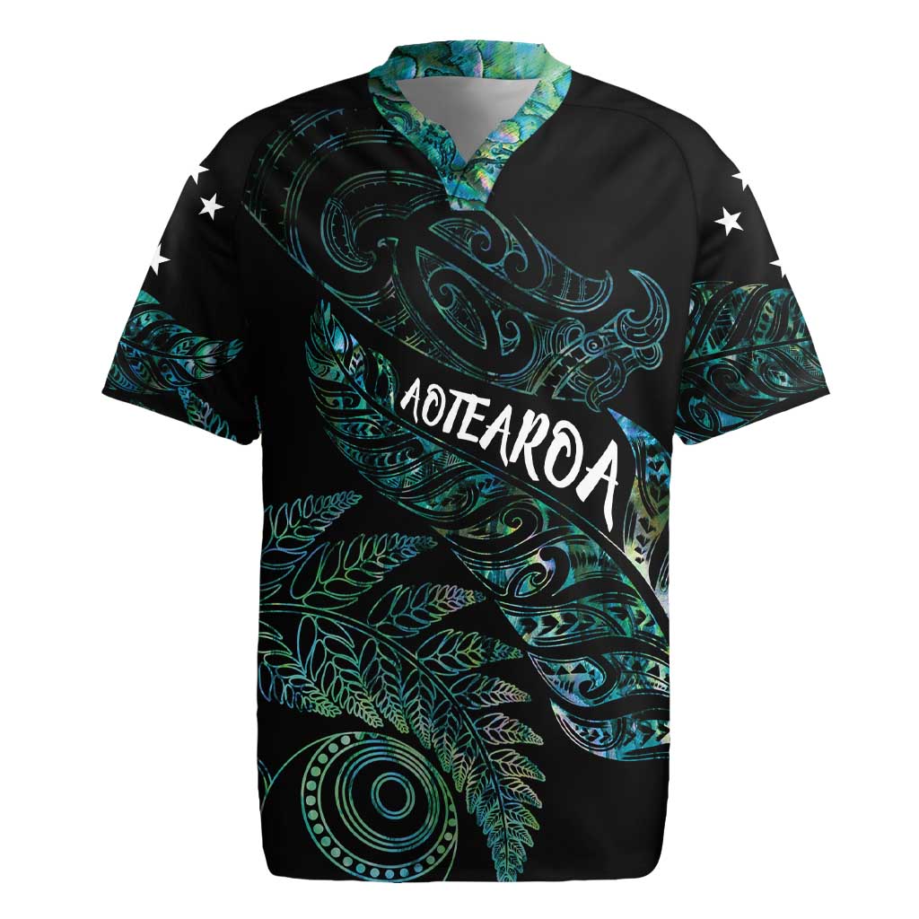 Aotearoa Personalized Lawn Bowls Maori Rugby Jersey New Zealand Paua Shell Tribal Silver Fern - Aussie Hoodie