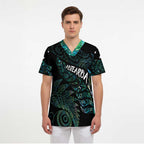 Aotearoa Personalized Lawn Bowls Maori Scrub Top New Zealand Paua Shell Tribal Silver Fern - Aussie Hoodie