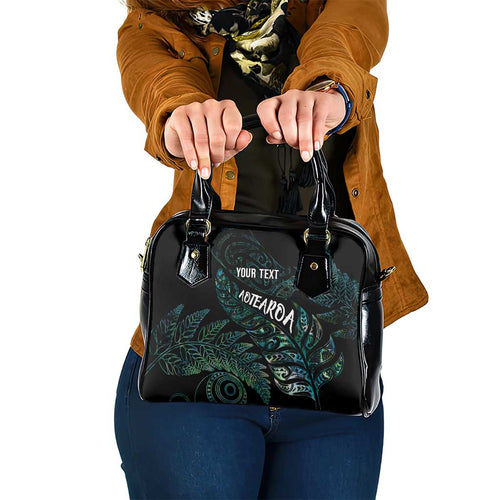 Aotearoa Personalized Lawn Bowls Maori Shoulder Handbag New Zealand Paua Shell Tribal Silver Fern - Aussie Hoodie
