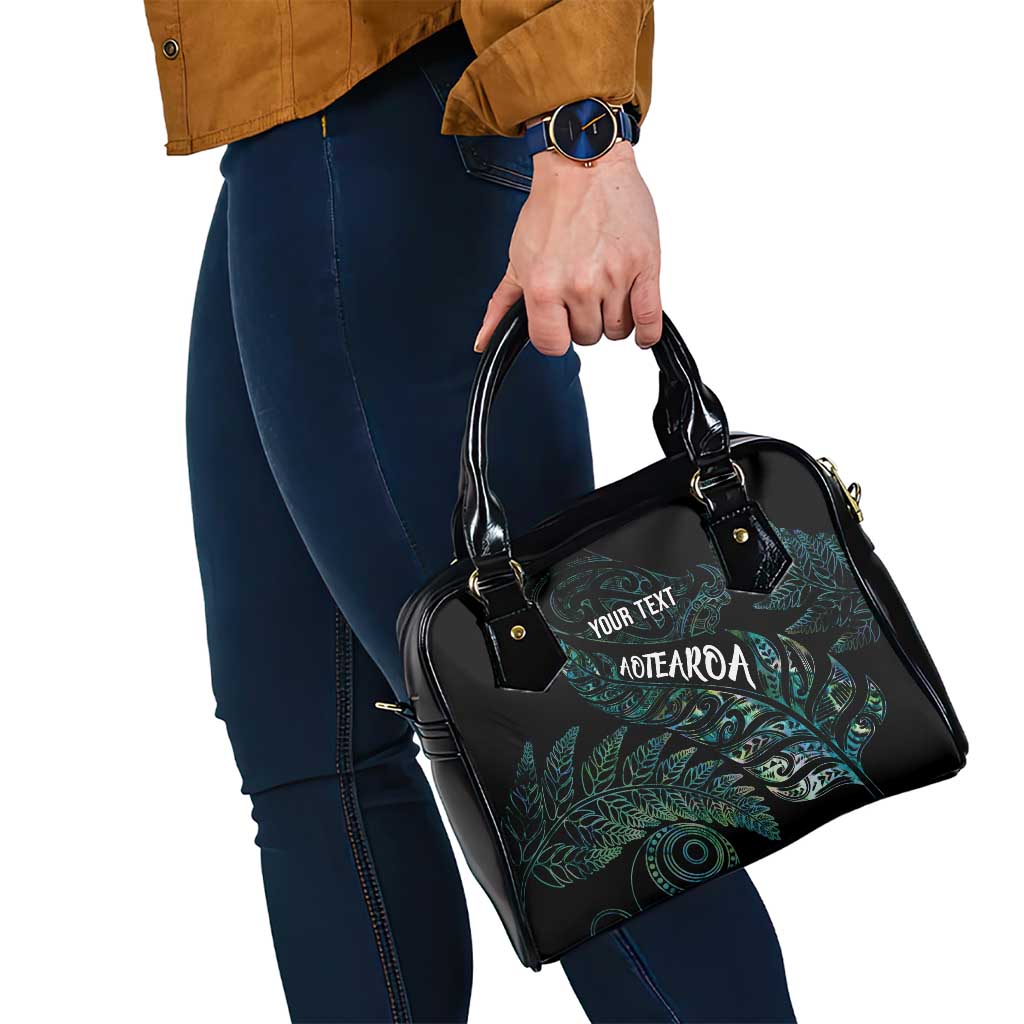 Aotearoa Personalized Lawn Bowls Maori Shoulder Handbag New Zealand Paua Shell Tribal Silver Fern - Aussie Hoodie