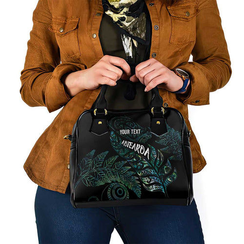 Aotearoa Personalized Lawn Bowls Maori Shoulder Handbag New Zealand Paua Shell Tribal Silver Fern - Aussie Hoodie