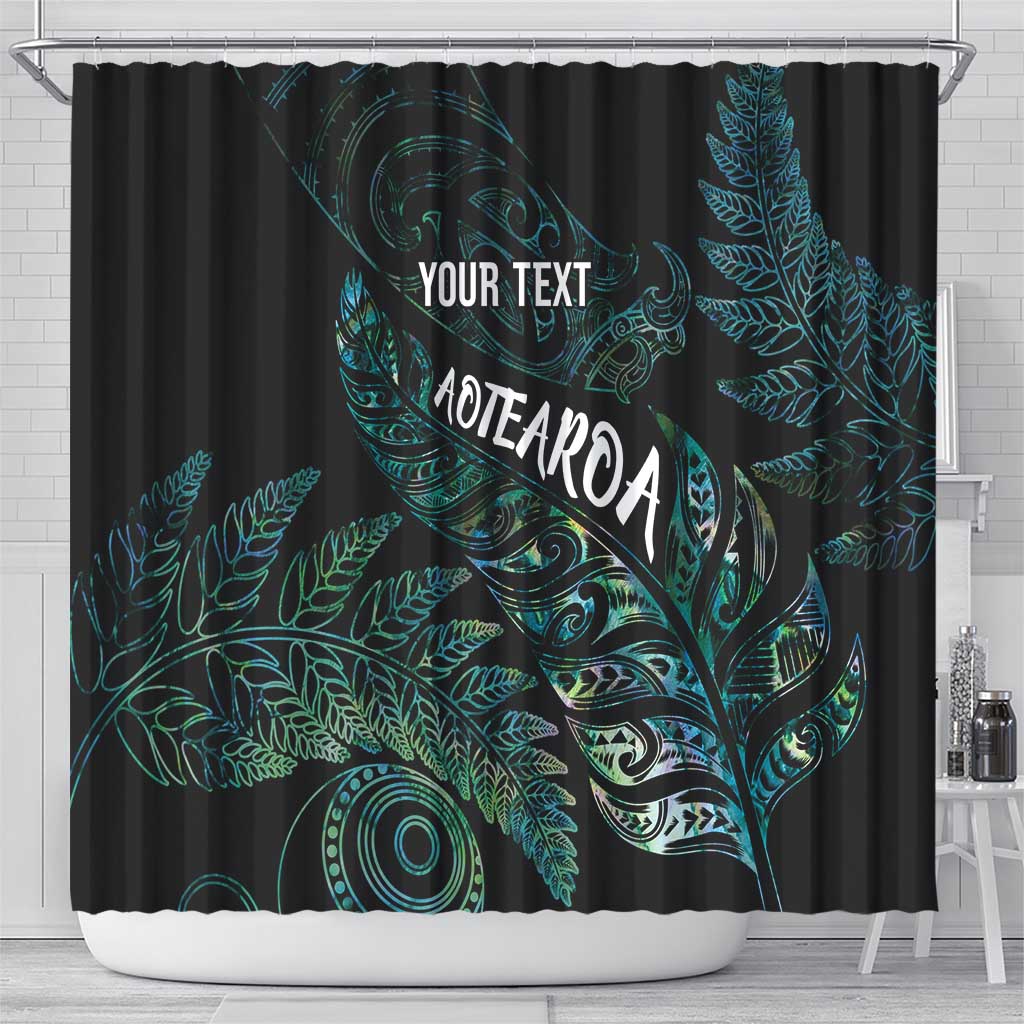 Aotearoa Personalized Lawn Bowls Maori Shower Curtain New Zealand Paua Shell Tribal Silver Fern - Aussie Hoodie