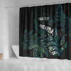 Aotearoa Personalized Lawn Bowls Maori Shower Curtain New Zealand Paua Shell Tribal Silver Fern - Aussie Hoodie