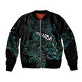 Aotearoa Personalized Lawn Bowls Maori Sleeve Zip Bomber Jacket New Zealand Paua Shell Tribal Silver Fern - undefined