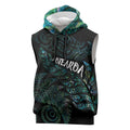 Aotearoa Personalized Lawn Bowls Maori Sleeveless Hoodie New Zealand Paua Shell Tribal Silver Fern - Aussie Hoodie
