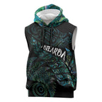 Aotearoa Personalized Lawn Bowls Maori Sleeveless Hoodie New Zealand Paua Shell Tribal Silver Fern - Aussie Hoodie