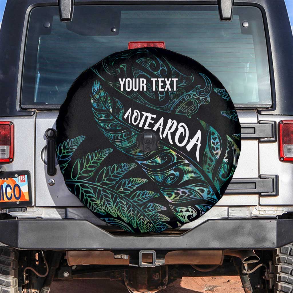 Aotearoa Personalized Lawn Bowls Maori Spare Tire Cover New Zealand Paua Shell Tribal Silver Fern - Aussie Hoodie