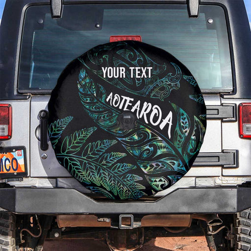 Aotearoa Personalized Lawn Bowls Maori Spare Tire Cover New Zealand Paua Shell Tribal Silver Fern - Aussie Hoodie