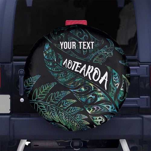 Aotearoa Personalized Lawn Bowls Maori Spare Tire Cover New Zealand Paua Shell Tribal Silver Fern - Aussie Hoodie