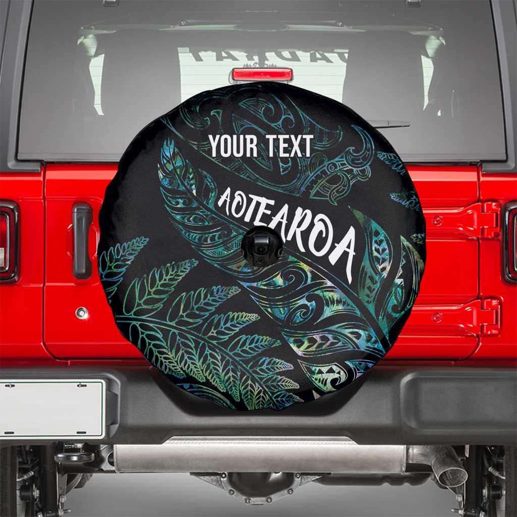 Aotearoa Personalized Lawn Bowls Maori Spare Tire Cover New Zealand Paua Shell Tribal Silver Fern - Aussie Hoodie
