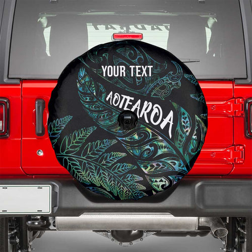 Aotearoa Personalized Lawn Bowls Maori Spare Tire Cover New Zealand Paua Shell Tribal Silver Fern - Aussie Hoodie