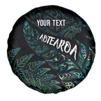 Aotearoa Personalized Lawn Bowls Maori Spare Tire Cover New Zealand Paua Shell Tribal Silver Fern - Aussie Hoodie