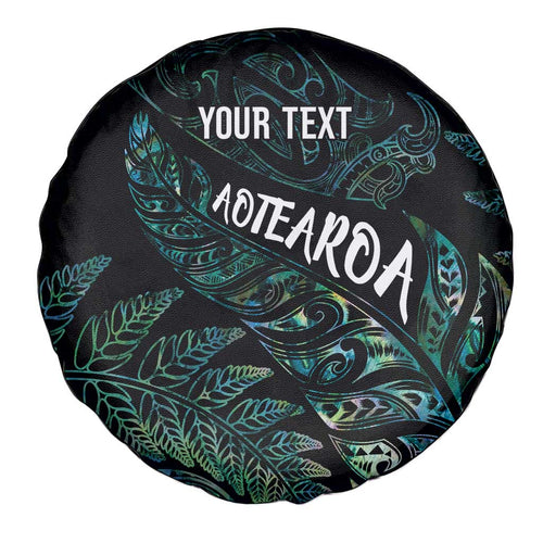Aotearoa Personalized Lawn Bowls Maori Spare Tire Cover New Zealand Paua Shell Tribal Silver Fern - Aussie Hoodie