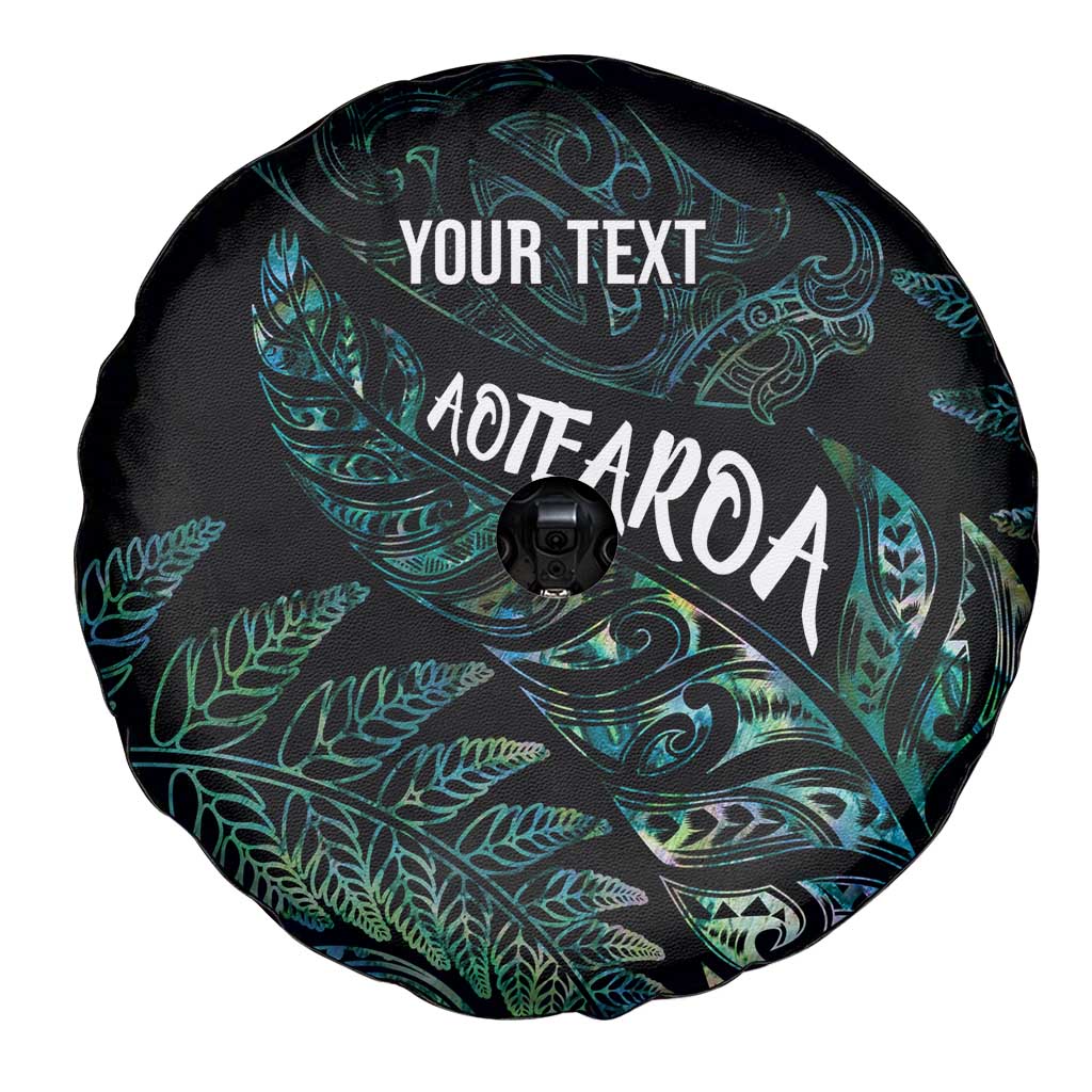Aotearoa Personalized Lawn Bowls Maori Spare Tire Cover New Zealand Paua Shell Tribal Silver Fern - Aussie Hoodie