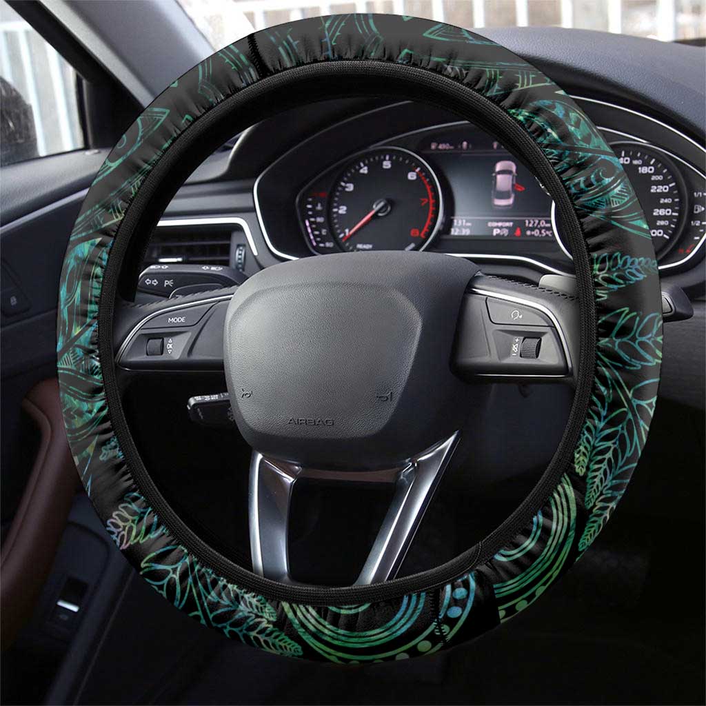 Aotearoa Lawn Bowls Maori Steering Wheel Cover New Zealand Paua Shell Tribal Silver Fern - Aussie Hoodie
