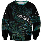 Aotearoa Personalized Lawn Bowls Maori Sweatshirt New Zealand Paua Shell Tribal Silver Fern - Aussie Hoodie