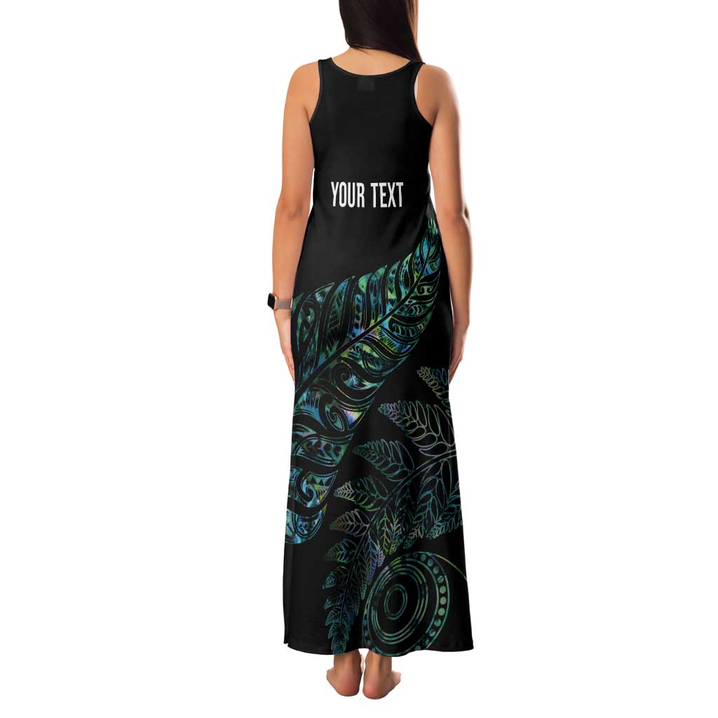 Aotearoa Personalized Lawn Bowls Maori Tank Maxi Dress New Zealand Paua Shell Tribal Silver Fern - Aussie Hoodie