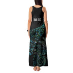 Aotearoa Personalized Lawn Bowls Maori Tank Maxi Dress New Zealand Paua Shell Tribal Silver Fern - Aussie Hoodie