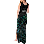 Aotearoa Personalized Lawn Bowls Maori Tank Maxi Dress New Zealand Paua Shell Tribal Silver Fern - Aussie Hoodie