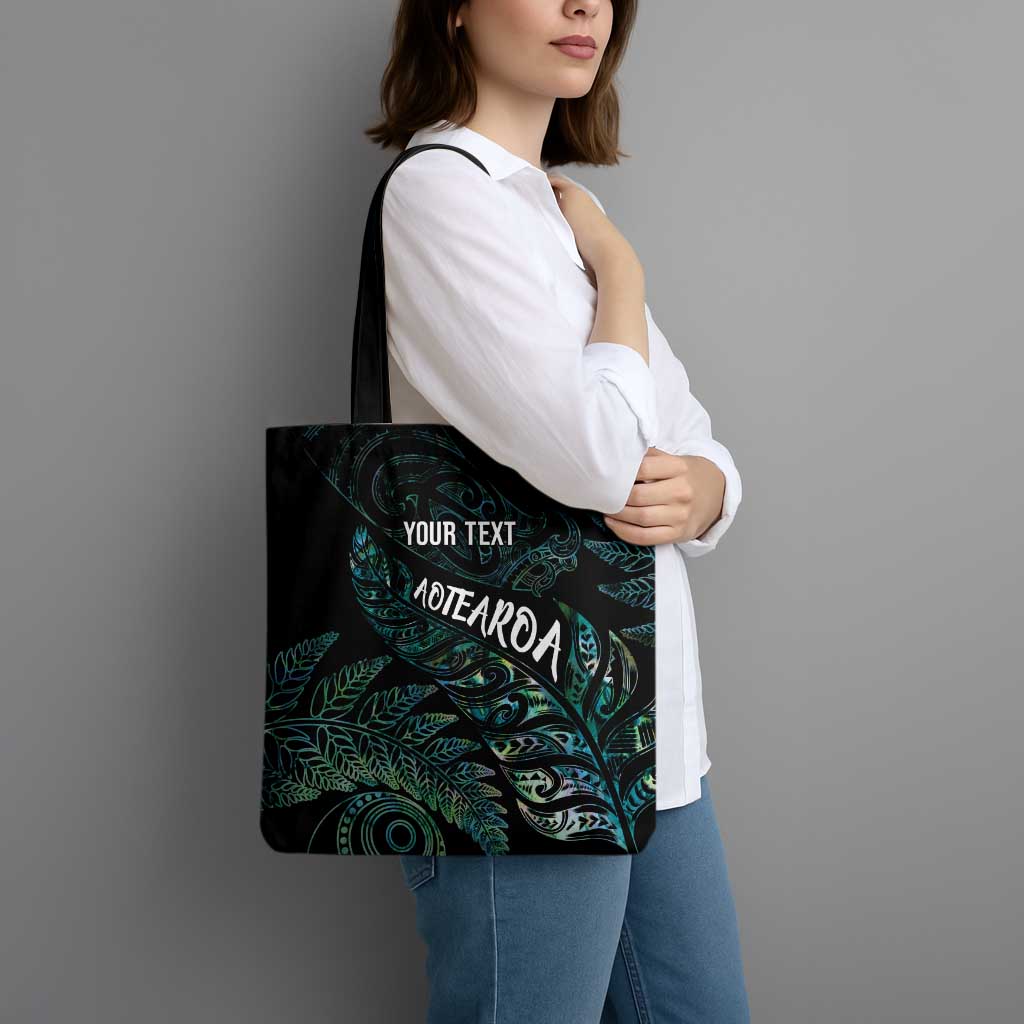 Aotearoa Personalized Lawn Bowls Maori Tote Bag New Zealand Paua Shell Tribal Silver Fern - Aussie Hoodie