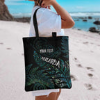 Aotearoa Personalized Lawn Bowls Maori Tote Bag New Zealand Paua Shell Tribal Silver Fern - Aussie Hoodie