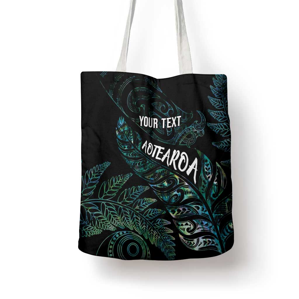 Aotearoa Personalized Lawn Bowls Maori Tote Bag New Zealand Paua Shell Tribal Silver Fern - Aussie Hoodie