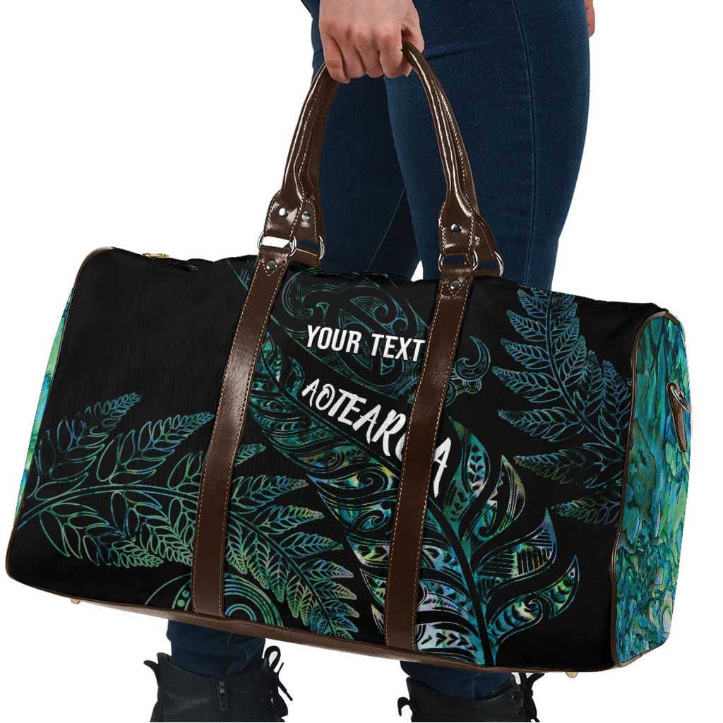 Aotearoa Personalized Lawn Bowls Maori Travel Bag New Zealand Paua Shell Tribal Silver Fern - Aussie Hoodie