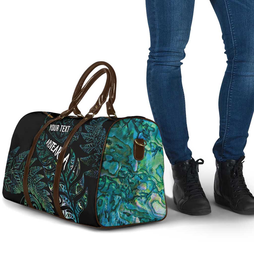 Aotearoa Personalized Lawn Bowls Maori Travel Bag New Zealand Paua Shell Tribal Silver Fern - Aussie Hoodie