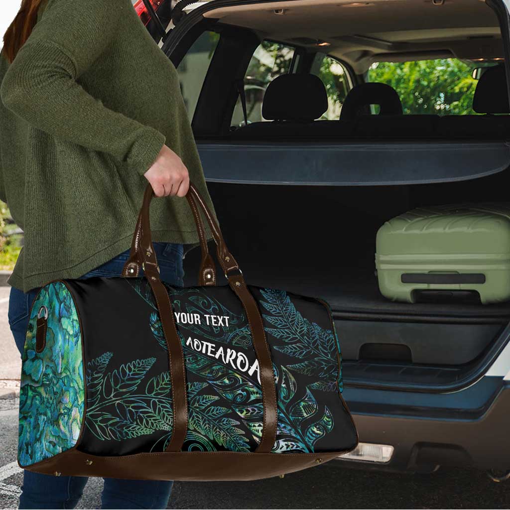 Aotearoa Personalized Lawn Bowls Maori Travel Bag New Zealand Paua Shell Tribal Silver Fern - Aussie Hoodie