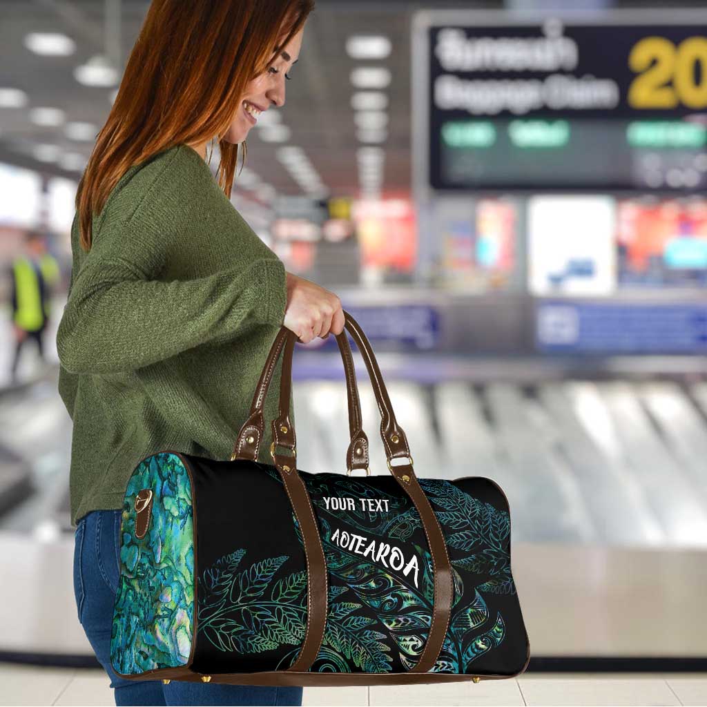 Aotearoa Personalized Lawn Bowls Maori Travel Bag New Zealand Paua Shell Tribal Silver Fern - Aussie Hoodie