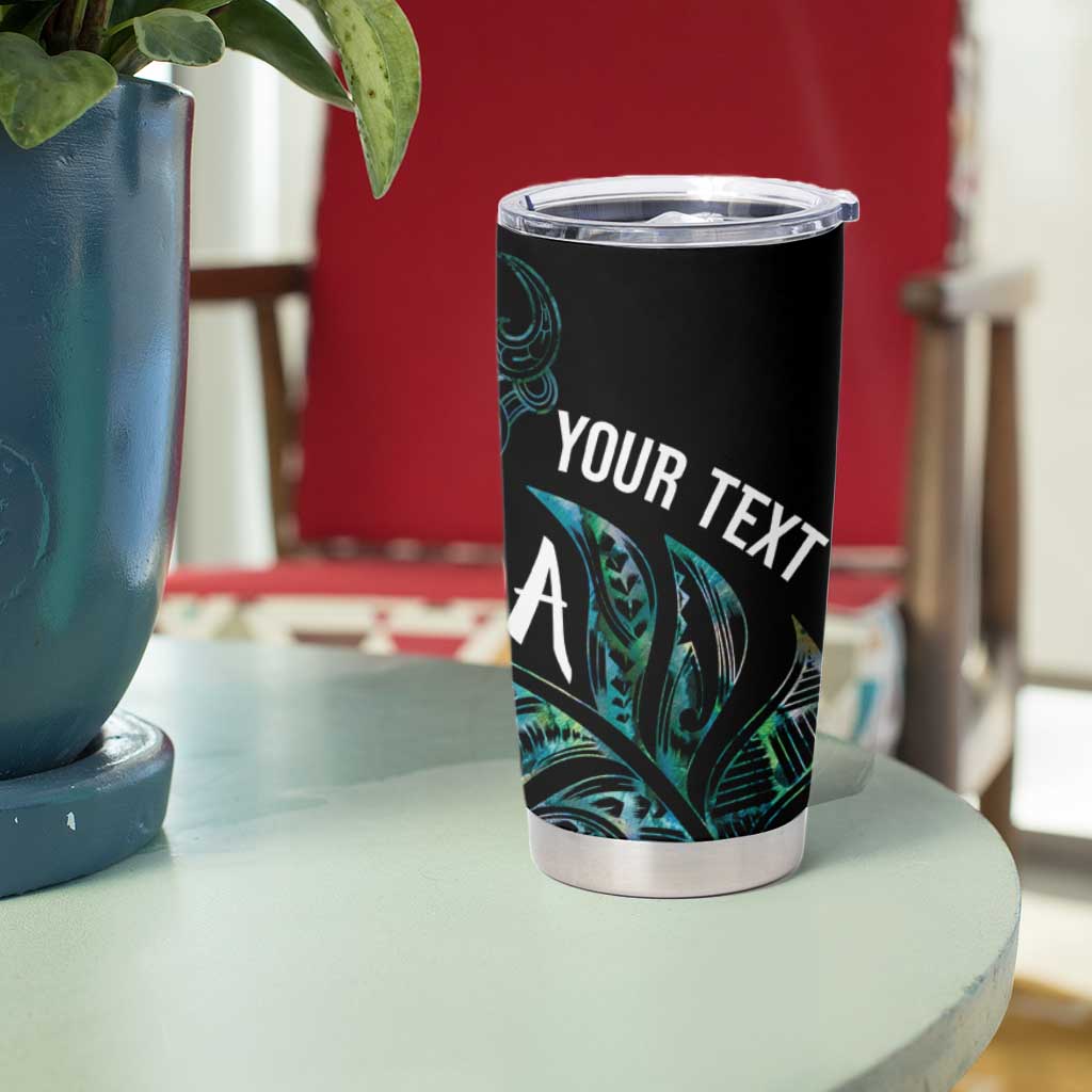 Aotearoa Personalized Lawn Bowls Maori Tumbler Cup New Zealand Paua Shell Tribal Silver Fern - Aussie Hoodie