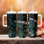 Aotearoa Personalized Lawn Bowls Maori Tumbler With Handle New Zealand Paua Shell Tribal Silver Fern - Aussie Hoodie