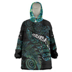 Aotearoa Personalized Lawn Bowls Maori Wearable Blanket Hoodie New Zealand Paua Shell Tribal Silver Fern - Aussie Hoodie