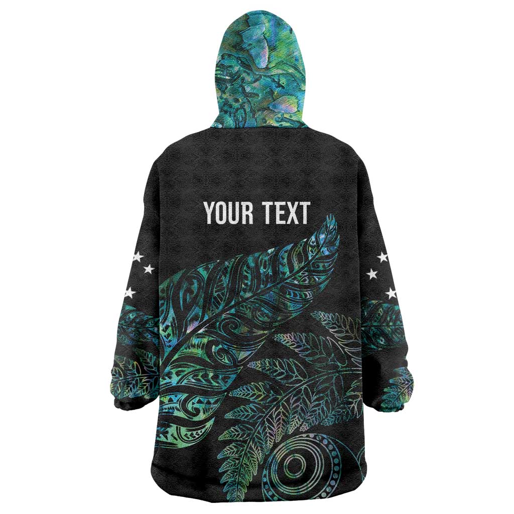 Aotearoa Personalized Lawn Bowls Maori Wearable Blanket Hoodie New Zealand Paua Shell Tribal Silver Fern - Aussie Hoodie