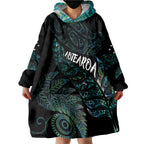 Aotearoa Personalized Lawn Bowls Maori Wearable Blanket Hoodie New Zealand Paua Shell Tribal Silver Fern - Aussie Hoodie