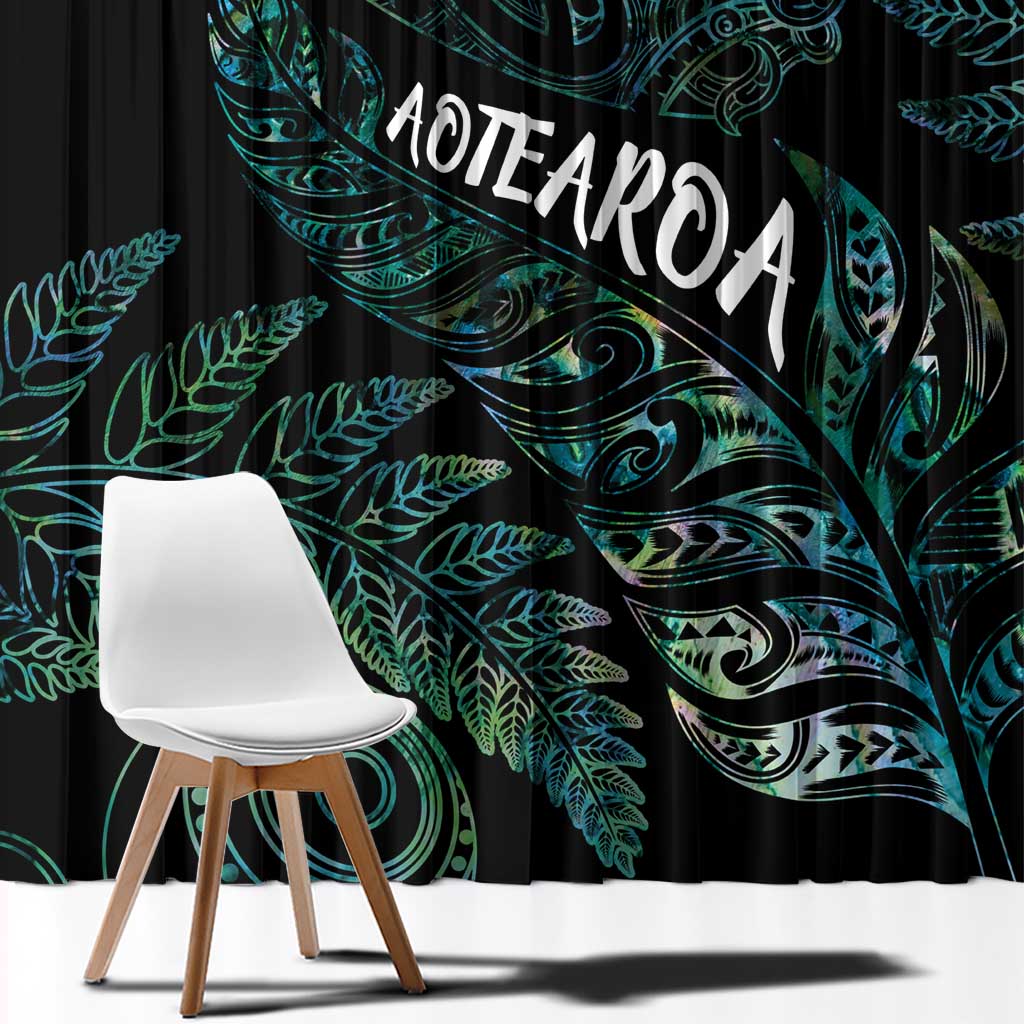 Aotearoa Personalized Lawn Bowls Maori Window Curtain New Zealand Paua Shell Tribal Silver Fern - Aussie Hoodie