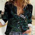 Aotearoa Personalized Lawn Bowls Maori Women Casual Shirt New Zealand Paua Shell Tribal Silver Fern - Aussie Hoodie