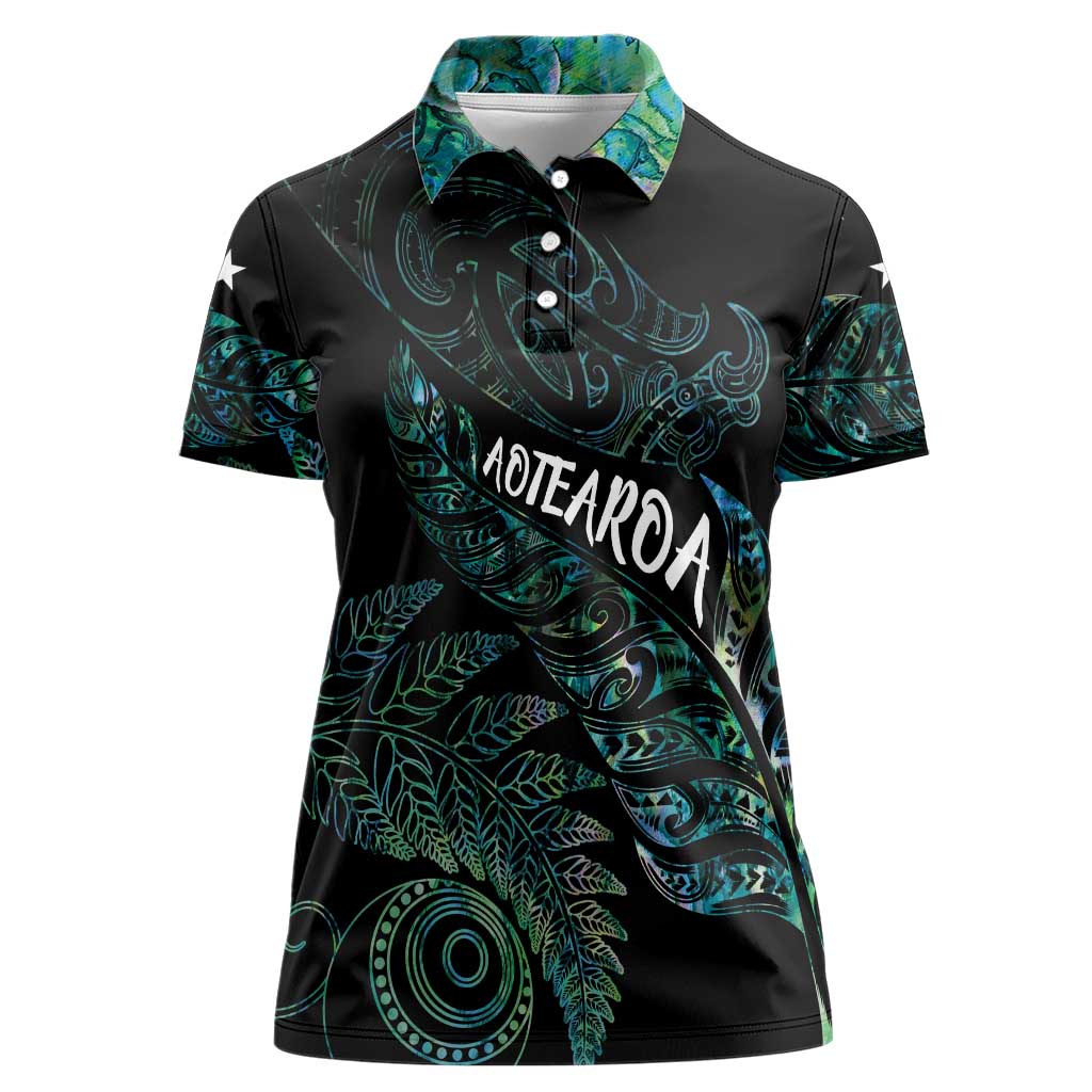Aotearoa Personalized Lawn Bowls Maori Women Polo Shirt New Zealand Paua Shell Tribal Silver Fern - Aussie Hoodie