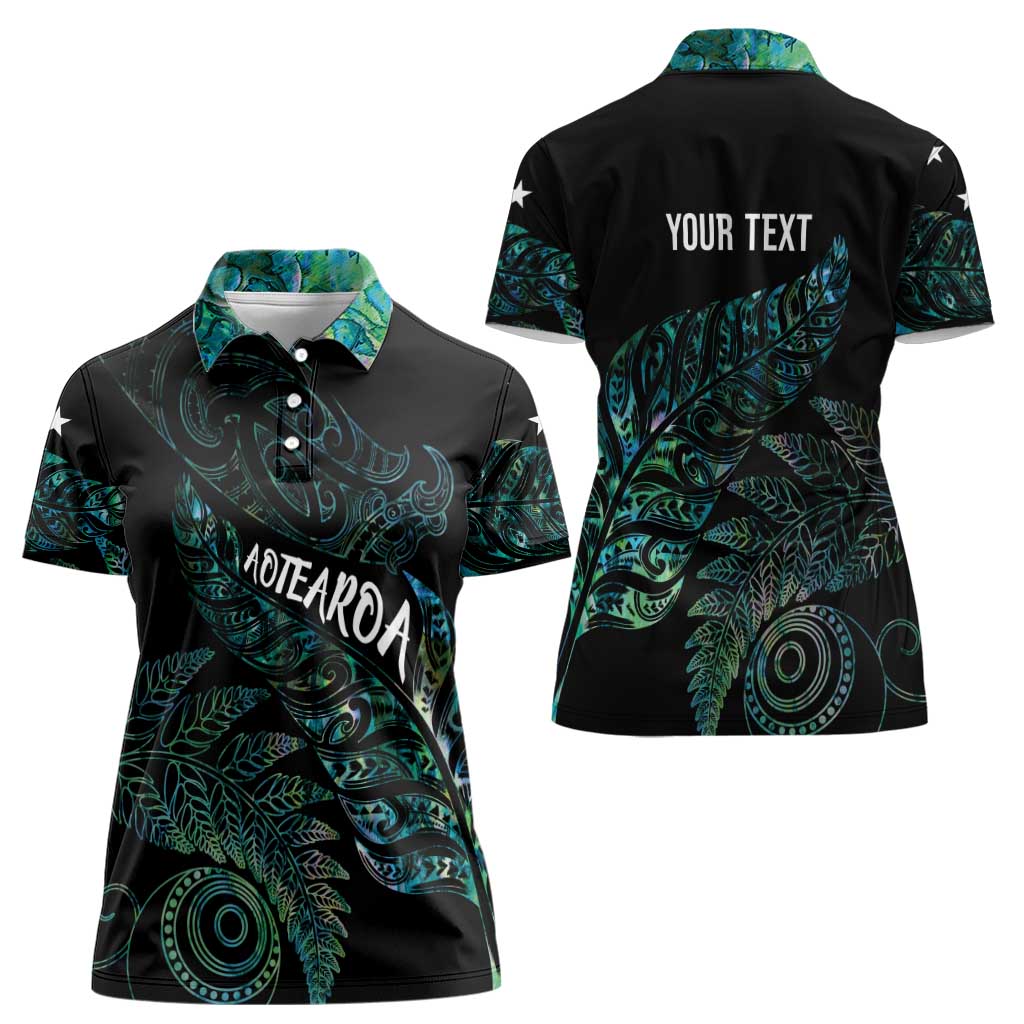 Aotearoa Personalized Lawn Bowls Maori Women Polo Shirt New Zealand Paua Shell Tribal Silver Fern - Aussie Hoodie