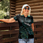 Aotearoa Personalized Lawn Bowls Maori Women Polo Shirt New Zealand Paua Shell Tribal Silver Fern - Aussie Hoodie