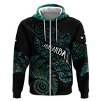 Aotearoa Personalized Lawn Bowls Maori Zip Hoodie New Zealand Paua Shell Tribal Silver Fern - Aussie Hoodie