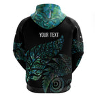 Aotearoa Personalized Lawn Bowls Maori Zip Hoodie New Zealand Paua Shell Tribal Silver Fern - Aussie Hoodie