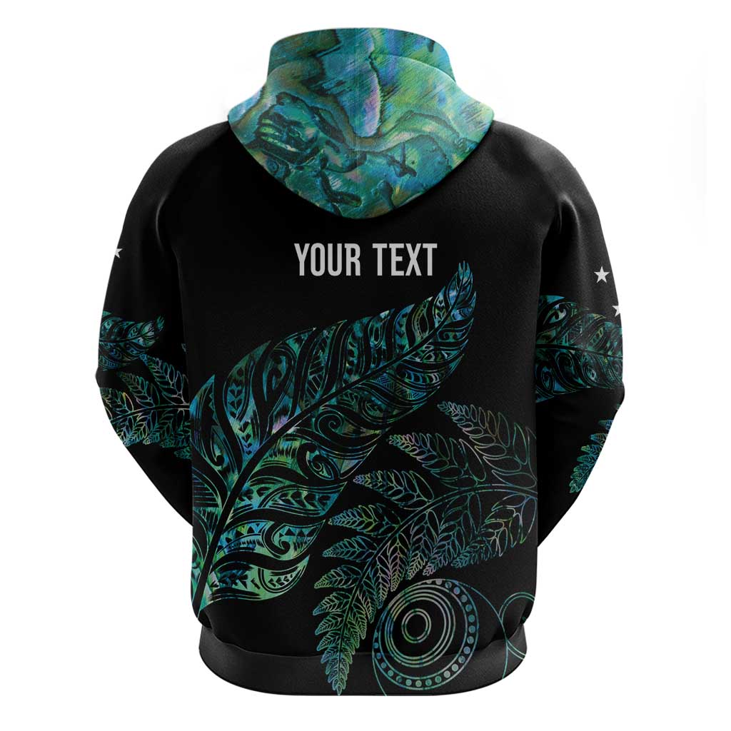 Aotearoa Personalized Lawn Bowls Maori Zip Hoodie New Zealand Paua Shell Tribal Silver Fern - Aussie Hoodie