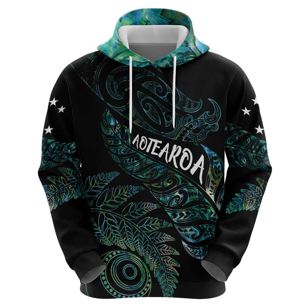 Aotearoa Personalized Lawn Bowls Maori Zip Hoodie New Zealand Paua Shell Tribal Silver Fern - Aussie Hoodie