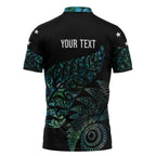 Aotearoa Personalized Lawn Bowls Maori Zipper Polo Shirt New Zealand Paua Shell Tribal Silver Fern - Aussie Hoodie