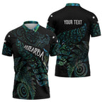 Aotearoa Personalized Lawn Bowls Maori Zipper Polo Shirt New Zealand Paua Shell Tribal Silver Fern - Aussie Hoodie