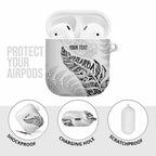 Aotearoa Personalized Lawn Bowls Maori AirPods Case New Zealand White Tribal Silver Fern - Aussie Hoodie